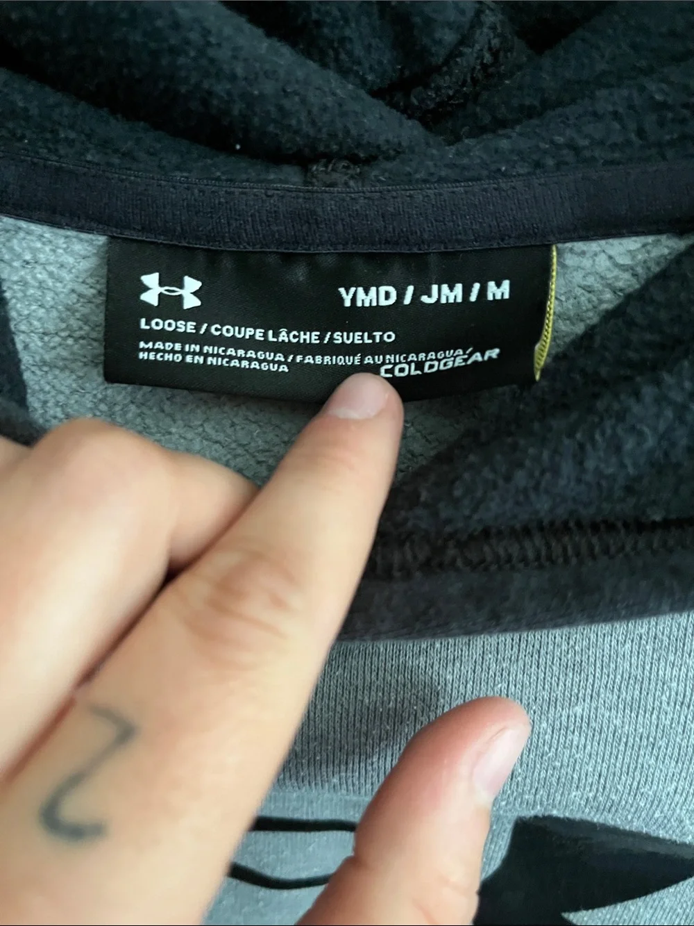 Under Armour Gray & Black Raglan Pullover Hoodie